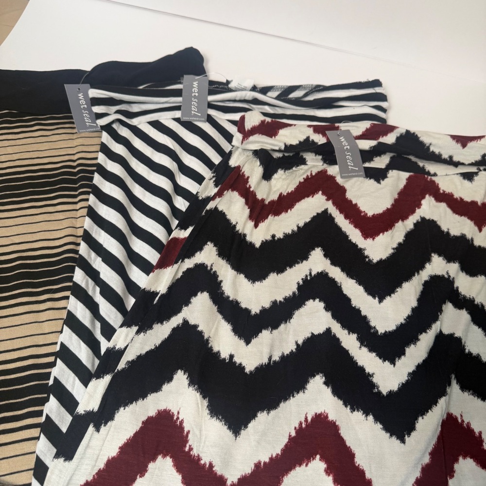 Wet Seal Vintage Maxi Skirts Lot of 3 NWT Chevron Striped Y2K Boho Large
